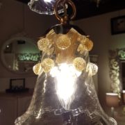 Lampadario a cinque pendenti in cristallo di murano. La calla.Arredamento classico contemporaneo Siena e Firenze