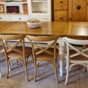 Tavolo Toscano allungabile in legno di ciliegio bicolore rettangolare. Allungato. Arredamento classico contemporaneo Siena e Firenze