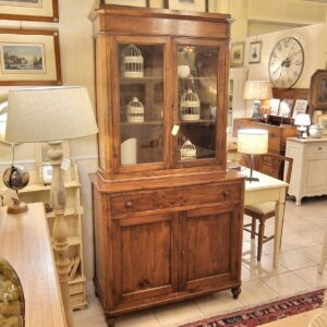 Credenza vetrina Toscana antica in legno di larice metà '800. Mobili antichi Siena e Firenze .