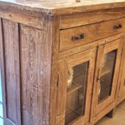 Credenza vetrina in legno di olmo primi '900 in fnitura decapè. Mobili antichi Siena e Firenze (7)