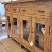 Credenza vetrina in legno di olmo primi '900 in fnitura decapè. Mobili antichi Siena e Firenze (8)